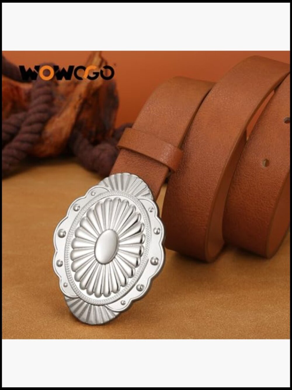Concho Western Cowgirl Belt Vintage Leather Buckle Country Rodeo Style - Picture 2 of 7
